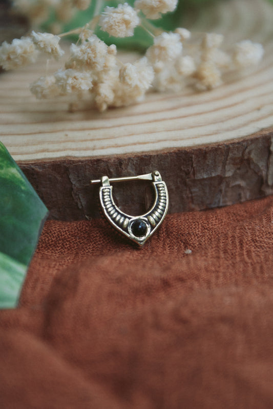 Clicker Septum aus Messing mit schwarzem Onyx